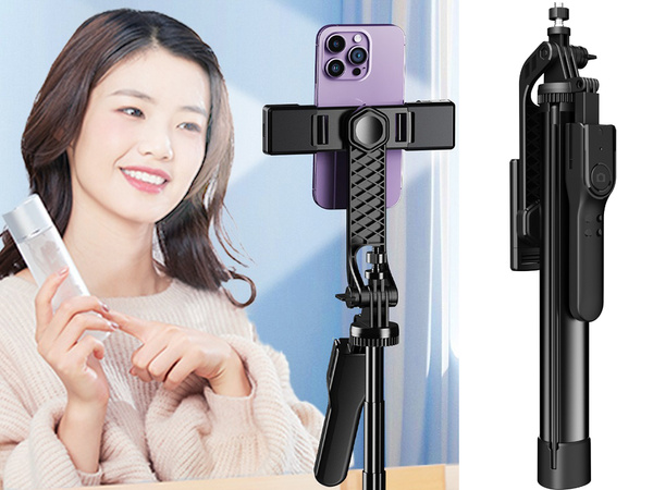 Palo para selfie soporte para teléfono trípode mando a distancia bluetooth 178 cm