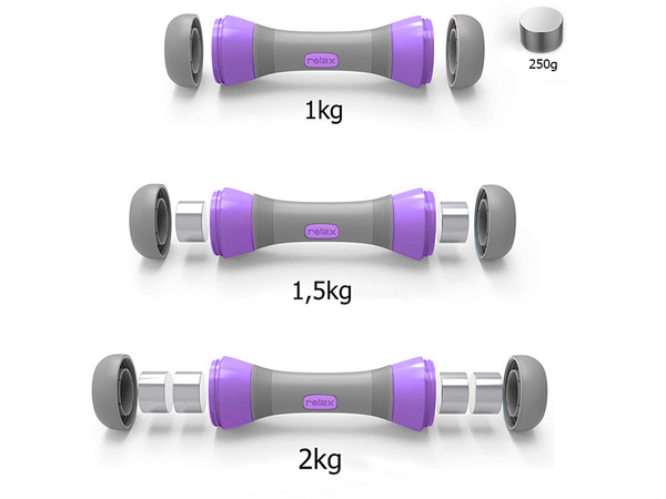 Mancuernas fitness regulables 2 x 2 kg juego de 2 piezas peso regulable