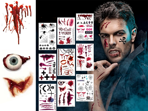 Tatuaje halloween fals realist lavabil temporar deghizare sânge