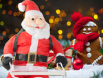 PÈRE NOËL SUR UNE ÉCHELLE DÉCORATION DE NOËL BALCON TERRASSE DÉCORATION 95 CM CHEMINÉE