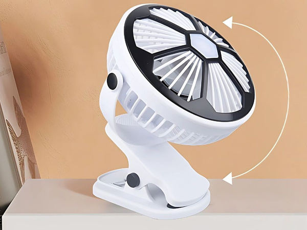 Asztali ventilátor álló csíptethető ventilátor világítással 3 újratölthető üzemmóddal