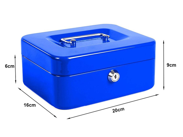 Metal money box safe key documents