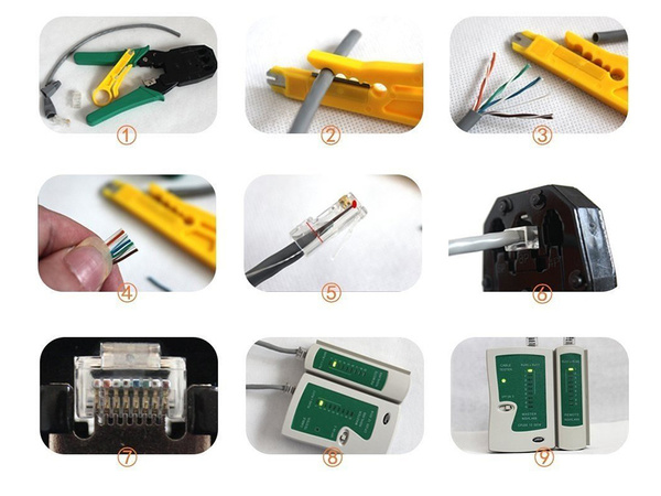 Tīkla testera komplekts lsa krimperis rj45 gadījumā