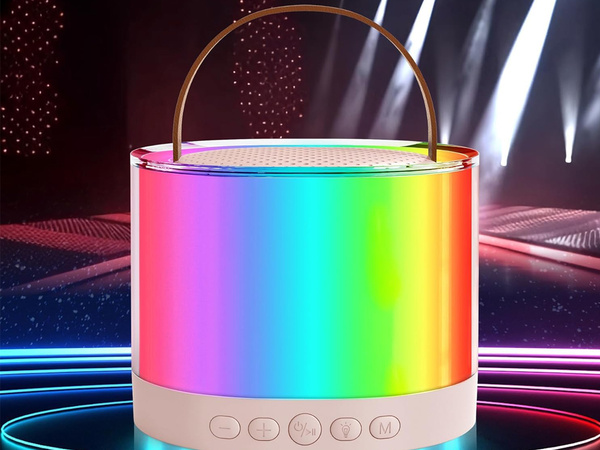 Karaokė rinkinys 2x belaidis mikrofonas nešiojamas bluetooth garsiakalbis rgb