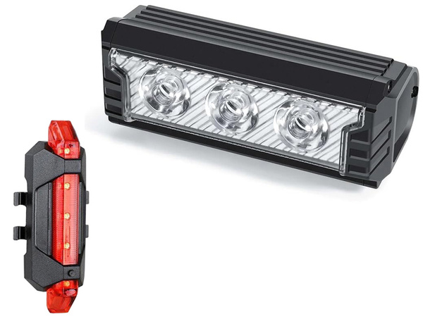 Jízdní kolo vedlo světlo přední zadní usb baterie řídítek sada