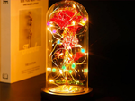 Everlasting rose in glass gift led rgb luminous red glass for the occasion