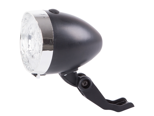 Predné svetlo na bicykli 3 led batérie retro chróm