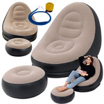 Vrtni fotelj lounger napihljiv plaža pouf podnožje udobno