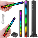 Usb led diodai garso atsakas daugiaspalvė neoninė rgb led juosta mirksi 18 režimų