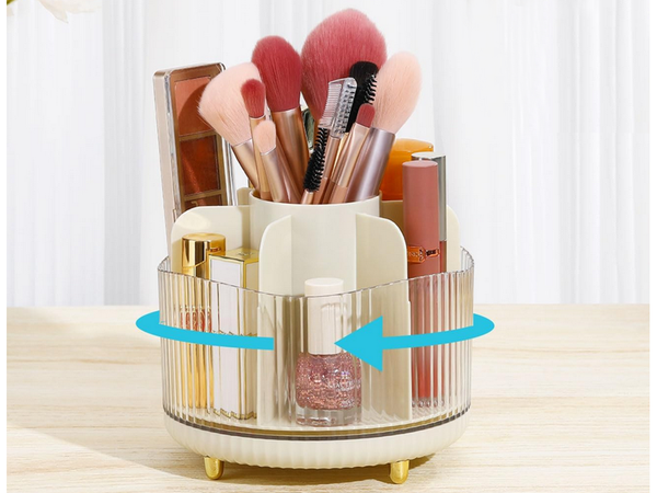 Organizador de cosmeticos joyero giratorio 360 para pinceles maquillaje cofre