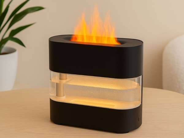 Zvlažovač vzduchu led kameny s efektem plamenů aromaterapie usb dálkové ovládání