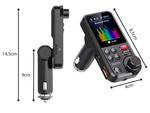 Oddajnik bluetooth 5.0 fm zvočnik usb qc tf bass lcd 12-24v