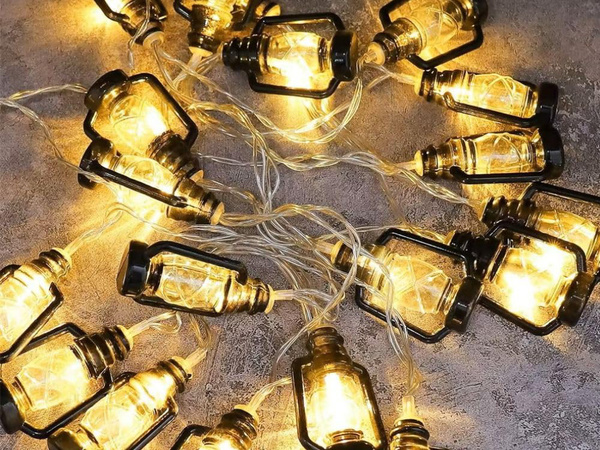 SOLAR LED GARDEN LIGHTS GARLAND LANTERNS FOR BALCONIES TERRACES DECORATIVE