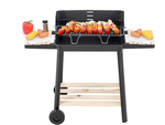 Grătar de grădină mare cărbune bbq grătar reglabil rafturi roți portabile