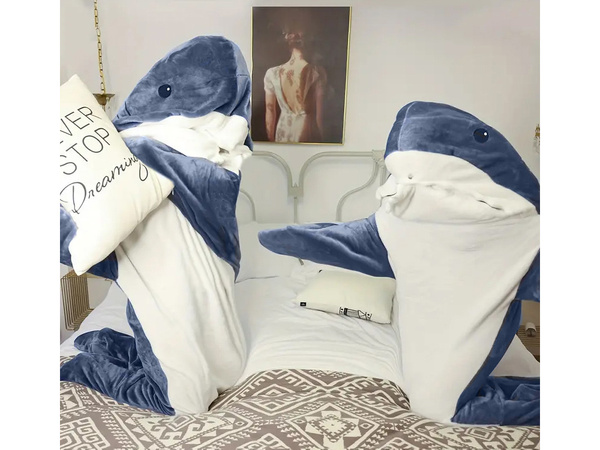 Žraločí deka pyžamo kostým na spaní teplá zimní mikina s kapucí tlustá l