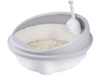 Open litter tray large solid with paddle and high rim