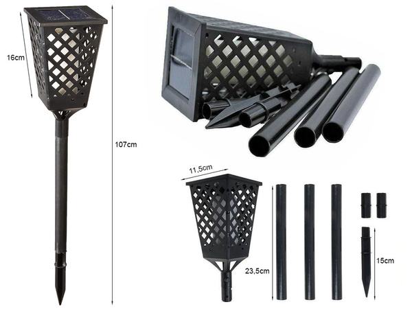 Lámpara solar de jardín linterna farol sensor
