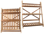 Flower pot high standing wooden flower bed 3 tier bookcase