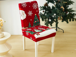 Vianočný poťah na stoličku, dekoratívny, univerzálny, Santa Claus, s gumičkou