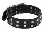 Studded dog collar eco leather adjustable l
