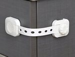 Lock for securing cupboards, drawers, furniture latches and doors against children