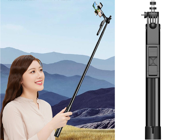 Palo para selfie soporte para teléfono trípode mando a distancia bluetooth 178 cm