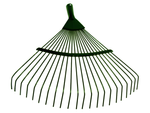 Râteau à feuilles de jardin fil métallique léger 36cm en forme d'éventail