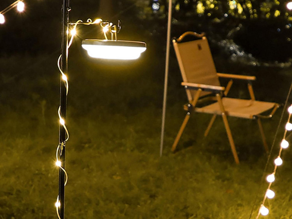 Kempování světlo dobíjecí led girlanda na roli 8m teplé