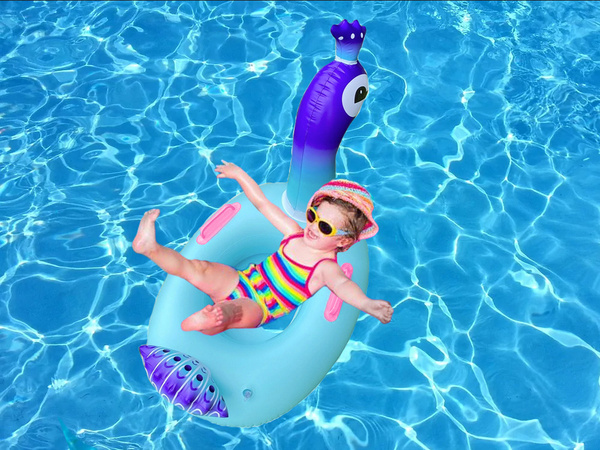 Small inflatable peacock wheel for baby swimming in pool water 60cm