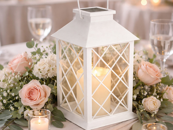 DECORATIVE LED LANTERN WITH ELECTRIC CANDLE SOLAR DECORATIVE