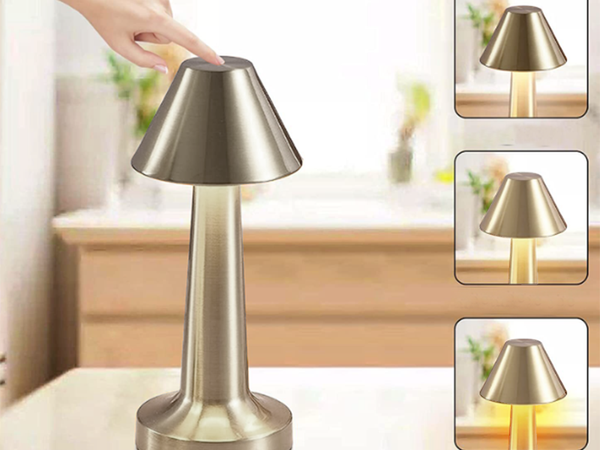 Lampka nocna stołowa do sypialni dotykowa lampa 3 stopniowa bezprzewodowa