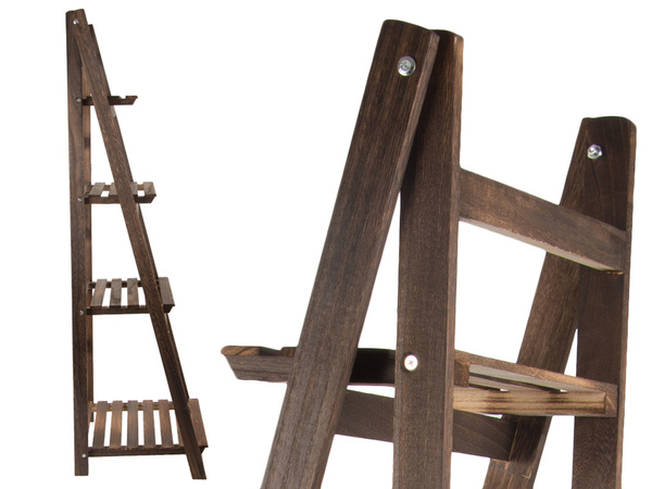 Flowerbed high standing wooden flower pot 4 tier bookcase