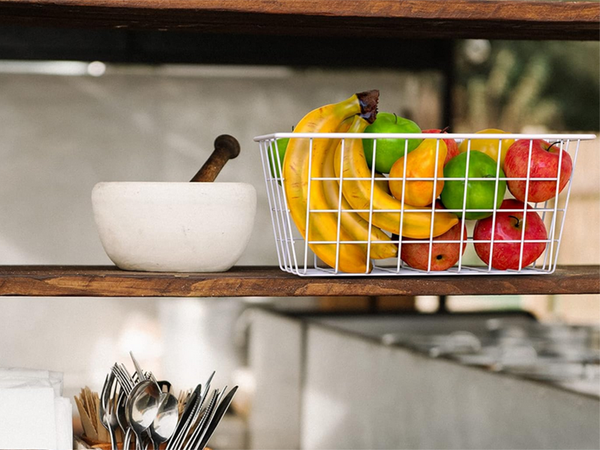 Hanging basket metal organiser hanging shelf white strong