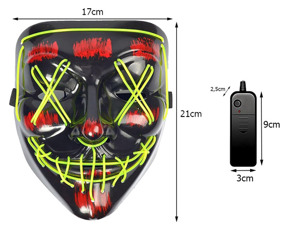 Luminous led mask halloween party purge