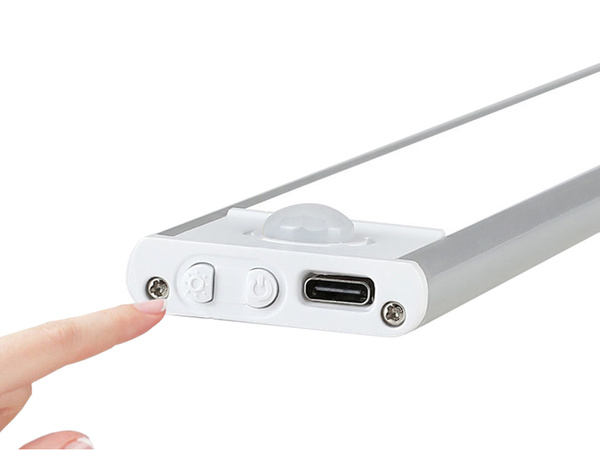 Lampka samoprzylepna listwa podszafkowa usb 30cm klips do szafy czujnik