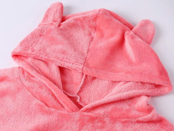 Warm women's pyjamas two-piece with hood soft plush short l