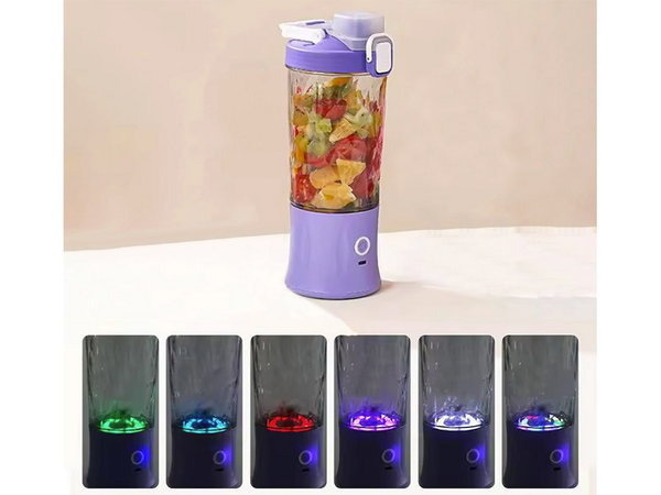 Přenosný bezdrátový USB mixér na smoothie, drtič ledu, fialový