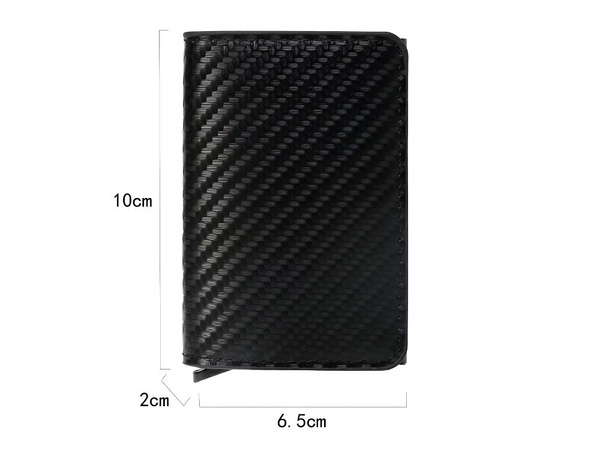 Cartera antirrobo rfid para hombre negra para tarjetas billetes ecopiel