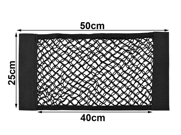 Automašīnas bagāžas nodalījuma tīkls izturīgs ar velcro pie automašīnas sēdekļa izturīga kabata 50x25cm