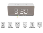 Zegar budzik termometr lustro led alarm data 4w1