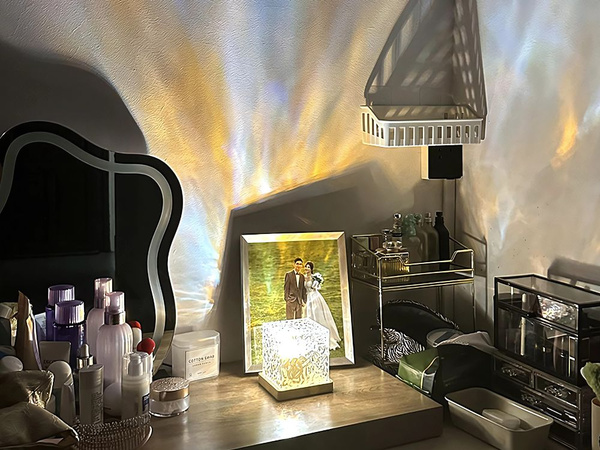 Luz de cristal rgb con mando a distancia usb cubo decorativo atmosférico de mesilla de noche