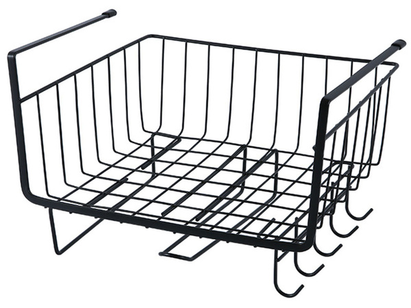 Koszyk metalowy podwieszany pod szafkę blat 6 haczyków uchwyt na papier