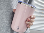 Kubek samomieszający 350ml stalowy termos na zimne i gorące smycz usb