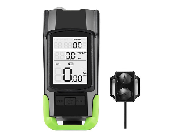 Vorne hinten led fahrrad lampe kabellos zähler laut hupe 3in1