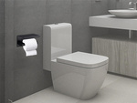 Portarrollos de papel higiénico con estante para teléfono loft negro wc acero