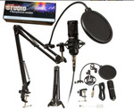 Studio-mikrofon xlr kapazitiv stativ-set pop-filter kardioidal