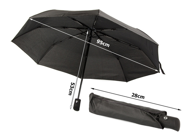 Dežnik zložljivi dežnik avtomatski črni unisex