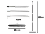 Silikoninė guminė šluota šlavimui su metaline rankena 120 cm