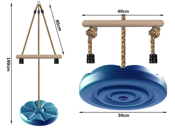 Children's round disc garden swing rope strong