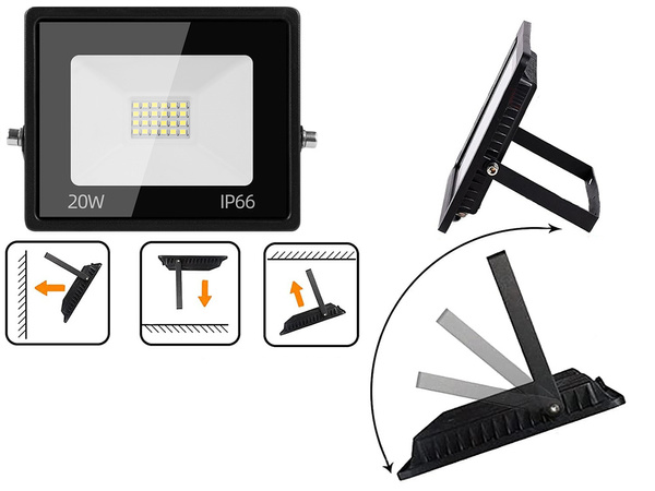 Naświetlacz halogen reflektor led 20w 6000k zewnętrzny wodoodporny ip66